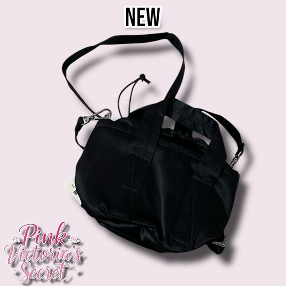 New NWT Pink Victoria's Secret Mini Bucket Crossbody Bag Black - Picture 7 of 7
